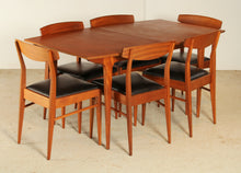 Load image into Gallery viewer, Mid Century teak and mahogany dining table and 6 chairs by McIntosh, circa 1960s