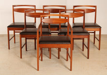 Load image into Gallery viewer, Set of 6 Mid Century teak dining chairs by McIntosh, circa 1960s