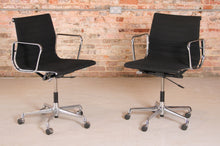 Load image into Gallery viewer, Set of 4 model EA117 Eames swivel office chairs with black fabric upholstery manufactured by Vitra, circa 1980s