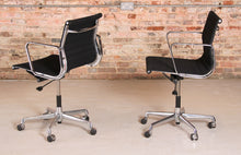 Load image into Gallery viewer, Set of 4 model EA117 Eames swivel office chairs with black fabric upholstery manufactured by Vitra, circa 1980s