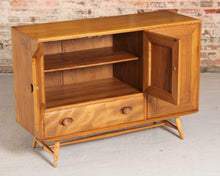Load image into Gallery viewer, Mid Century Ercol model 467 elm and beech sideboard with blue label, circa 1950s