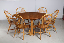 Load image into Gallery viewer, Mid Century Ercol Gate Leg Dining Table and Set of Six Dining Chairs, circa 1970s