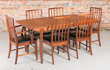 Load image into Gallery viewer, A Midcentury Teak Extending Dining Table and Six Chairs by McIntosh. c1960s