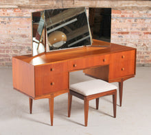 Load image into Gallery viewer, Mid Century teak Dressing Table with a Stool by McIntosh, Scotland, c 1960s.