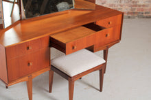 Load image into Gallery viewer, Mid Century teak Dressing Table with a Stool by McIntosh, Scotland, c 1960s.