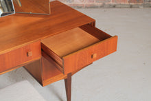 Load image into Gallery viewer, Mid Century teak Dressing Table with a Stool by McIntosh, Scotland, c 1960s.