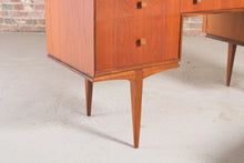 Load image into Gallery viewer, Mid Century teak Dressing Table with a Stool by McIntosh, Scotland, c 1960s.
