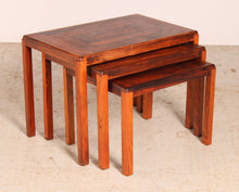 Load image into Gallery viewer, A midcentury Danish rosewood nest of three tables by Vejle Stole, c. 1970s