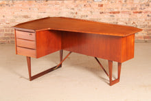 Load image into Gallery viewer, Danish Mid Century Boomerang Teak Desk by Peter Løvig Nielsen, circa 1960s.