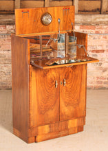 Load image into Gallery viewer, Art Deco walnut cocktail cabinet, circa 1930s.