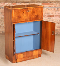 Load image into Gallery viewer, Art Deco walnut cocktail cabinet, circa 1930s.