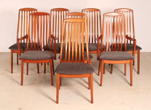 Load image into Gallery viewer, Set of 8 Danish Mid Century teak dining chairs by Preben Schou, circa 1970s