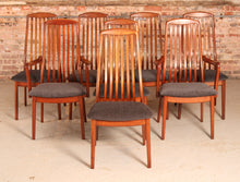 Load image into Gallery viewer, Set of 8 Danish Mid Century teak dining chairs by Preben Schou, circa 1970s