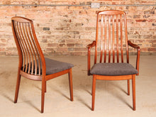 Load image into Gallery viewer, Set of 8 Danish Mid Century teak dining chairs by Preben Schou, circa 1970s