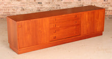 Load image into Gallery viewer, Danish Mid Century low teak sideboard by AEJM Mobler, circa 1960s