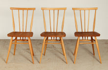 Load image into Gallery viewer, A set of 3 Ercol model 391 elm and beech chairs circa 1960s