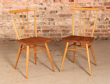 Load image into Gallery viewer, A set of 3 Ercol model 391 elm and beech chairs circa 1960s
