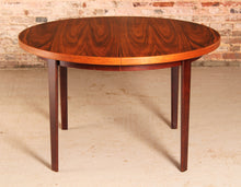 Load image into Gallery viewer, Danish Mid Century extending round/oval rosewood dining table, circa 1970s