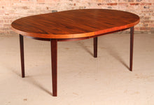 Load image into Gallery viewer, Danish Mid Century extending round/oval rosewood dining table, circa 1970s