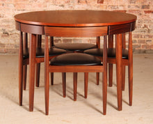 Load image into Gallery viewer, Danish Mid Century extending teak dining table and 4 chairs by Hans Olsen for Frem Röjle, circa 1960s
