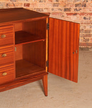 Load image into Gallery viewer, Mid Century Mahogany sideboard with brass handles by McIntosh, Scotland, circa 1960s