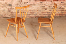 Load image into Gallery viewer, A set of 4 Ercol model 391 elm and beech chairs circa 1960s