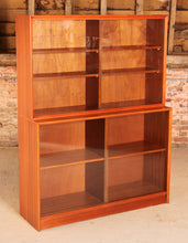 Load image into Gallery viewer, Mid Century glazed mahogany bookcase by Herbert E Gibbs, circa 1970s