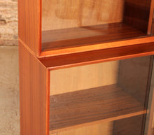 Load image into Gallery viewer, Mid Century glazed mahogany bookcase by Herbert E Gibbs, circa 1970s