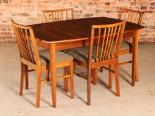 Load image into Gallery viewer, Mid Century walnut extending dining table and 4 chairs by Vanson, circa 1950s