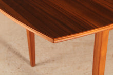 Load image into Gallery viewer, Mid Century walnut extending dining table and 4 chairs by Vanson, circa 1950s