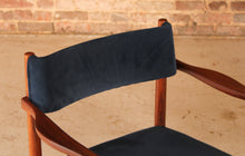 Load image into Gallery viewer, Set of 6 rosewood dining chairs with blue velvet upholstery by Robert Heritage, circa 1960s