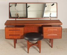 Load image into Gallery viewer, Midcentury Fresco Teak Dressing Table & Stool by G-Plan, circa 1960s.