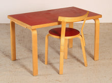 Load image into Gallery viewer, Mid Century Alvar Aalto children's table and chair model 68 by Artek, Finland, circa 1960s.