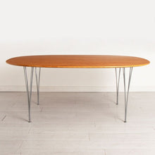 Load image into Gallery viewer, Danish Midcentury Super Ellipse Dining Table with Cherry Wood top by Piet Hein, Bruno Mathsson & Arne Jacobsen