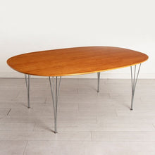Load image into Gallery viewer, Danish Midcentury Super Ellipse Dining Table with Cherry Wood top by Piet Hein, Bruno Mathsson & Arne Jacobsen