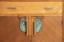 Load image into Gallery viewer, Art Deco Oak Sideboard with Chrome Handles c.1930