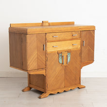 Load image into Gallery viewer, Art Deco Oak Sideboard with Chrome Handles c.1930