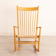 Load image into Gallery viewer, Danish Midcentury Model J16 Rocking Chair in Beech with Paper Cord Seat by Hans J. Wegner for FDB Mobler c.1965