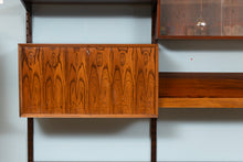 Load image into Gallery viewer, Danish Midcentury 'Royal System' 2-Bay Rosewood Wall System Bookcase by Poul Cadovius