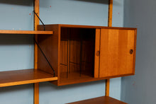 Load image into Gallery viewer, Danish Midcentury 'Royal System' 2-Bay Teak Wall System Bookcase by Poul Cadovius
