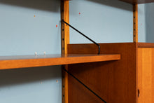 Load image into Gallery viewer, Danish Midcentury 'Royal System' 2-Bay Teak Wall System Bookcase by Poul Cadovius