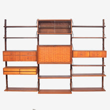 Load image into Gallery viewer, Danish Midcentury Royal System 3-Bay Teak Wall Unit by Poul Cadovius