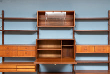 Load image into Gallery viewer, Danish Midcentury Royal System 3-Bay Teak Wall Unit by Poul Cadovius