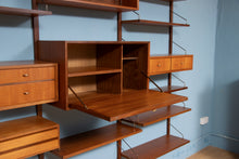 Load image into Gallery viewer, Danish Midcentury Royal System 3-Bay Teak Wall Unit by Poul Cadovius