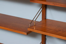 Load image into Gallery viewer, Danish Midcentury Royal System 3-Bay Teak Wall Unit by Poul Cadovius
