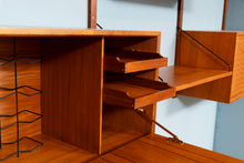 Load image into Gallery viewer, Danish Midcentury 'Royal System' 3-Bay Wall System by Poul Cadovius c.1965