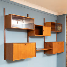 Load image into Gallery viewer, Danish Midcentury 'Royal System' 3-Bay Wall System by Poul Cadovius c.1965