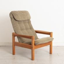 Load image into Gallery viewer, Danish Midcentury Teak Armchair & Footstool by Domino Mobler c.1965