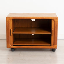 Load image into Gallery viewer, Danish Midcentury Teak Media Cabinet with Tambour Doors by Dyrlund c.1970