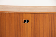 Load image into Gallery viewer, Danish Midcentury Teak Media Cabinet with Tambour Doors by Dyrlund c.1970